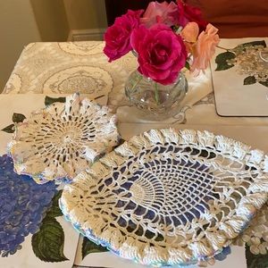 Two crocheted doilies Vintage